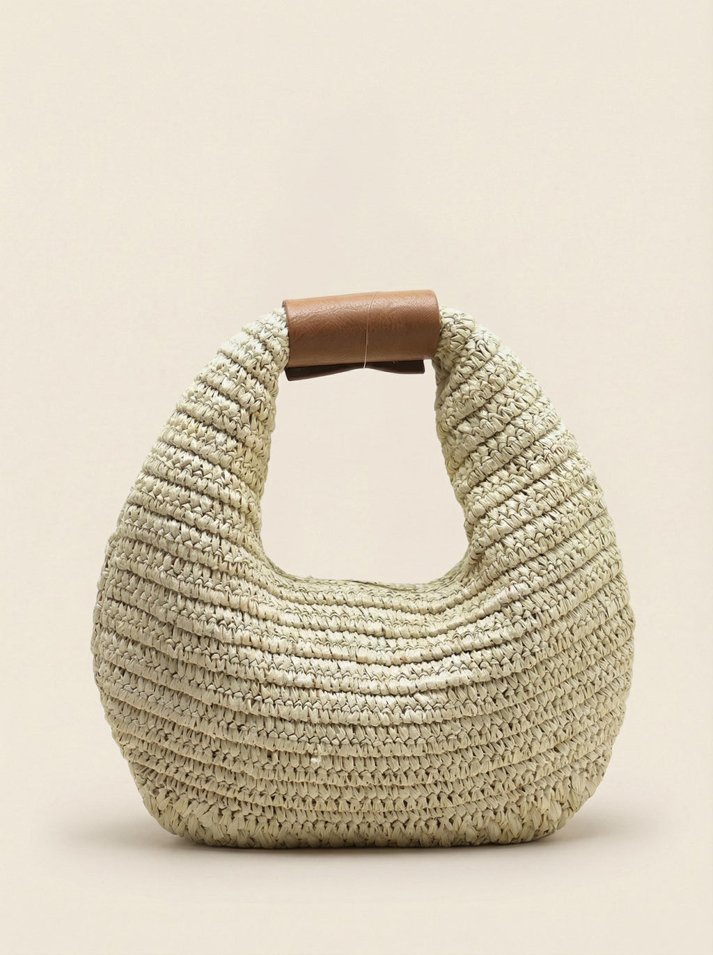 Croissant Crochet Woven Handheld Straw Bag