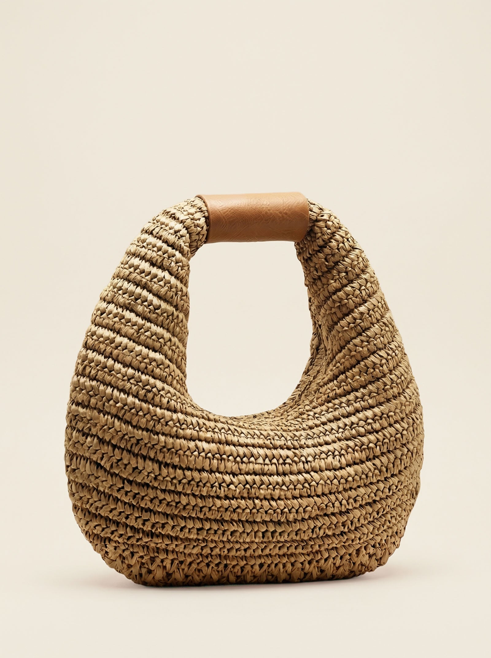 Croissant Crochet Woven Handheld Straw Bag