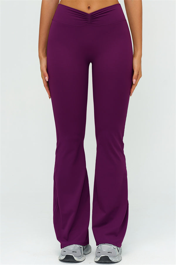 The Lushness Long Sleeve Crop Top Flared Leggings 2-Piece Set
