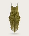 Liberated Sheer Draped Mini Dress