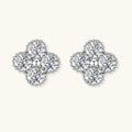 Pair of diamond earrings on a white background