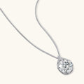 Diamond necklace on a silver chain white background