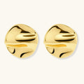 Pair of gold vermeil round earrings on a white background