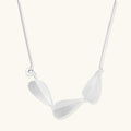 Sterling Silver Necklace with leaf-shaped pendants and adjustable length