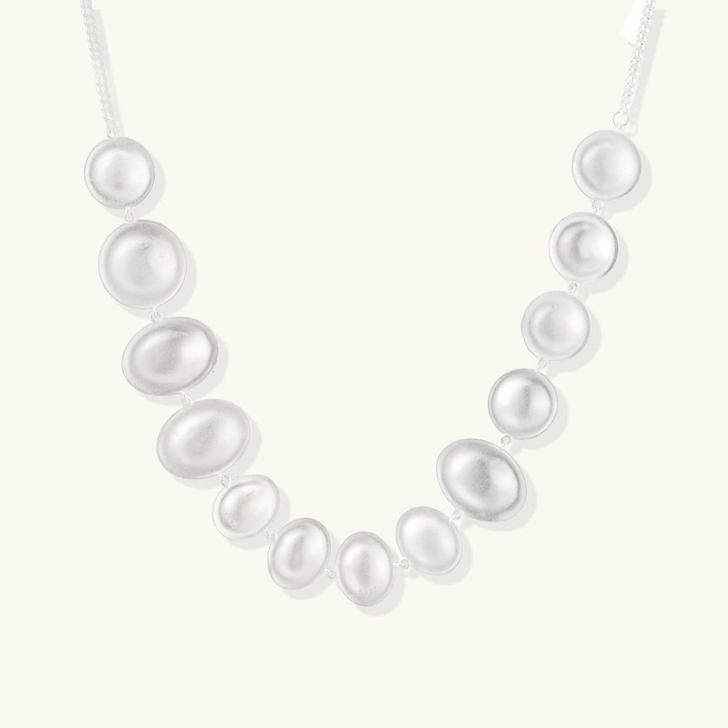 Sterling Silver pearl style statement necklace 