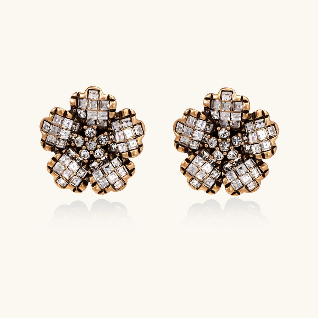 Crystal Bloom Statement Earrings