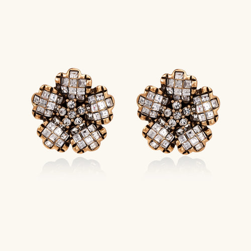 Crystal Bloom Statement Earrings