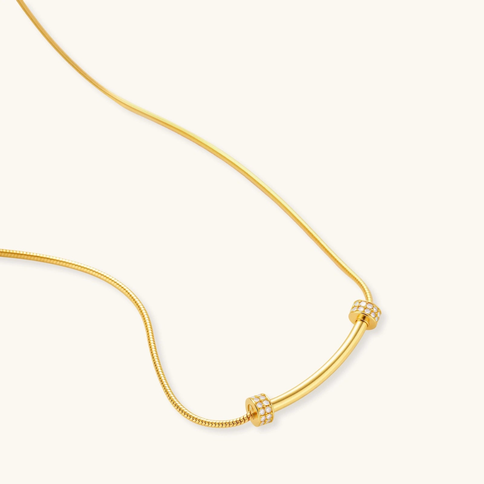 Gold vermeil necklace on a white background