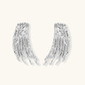 Pair of silver statememt earrings with bar ridge detail