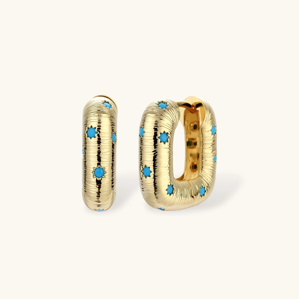Celestial Turquoise Huggies