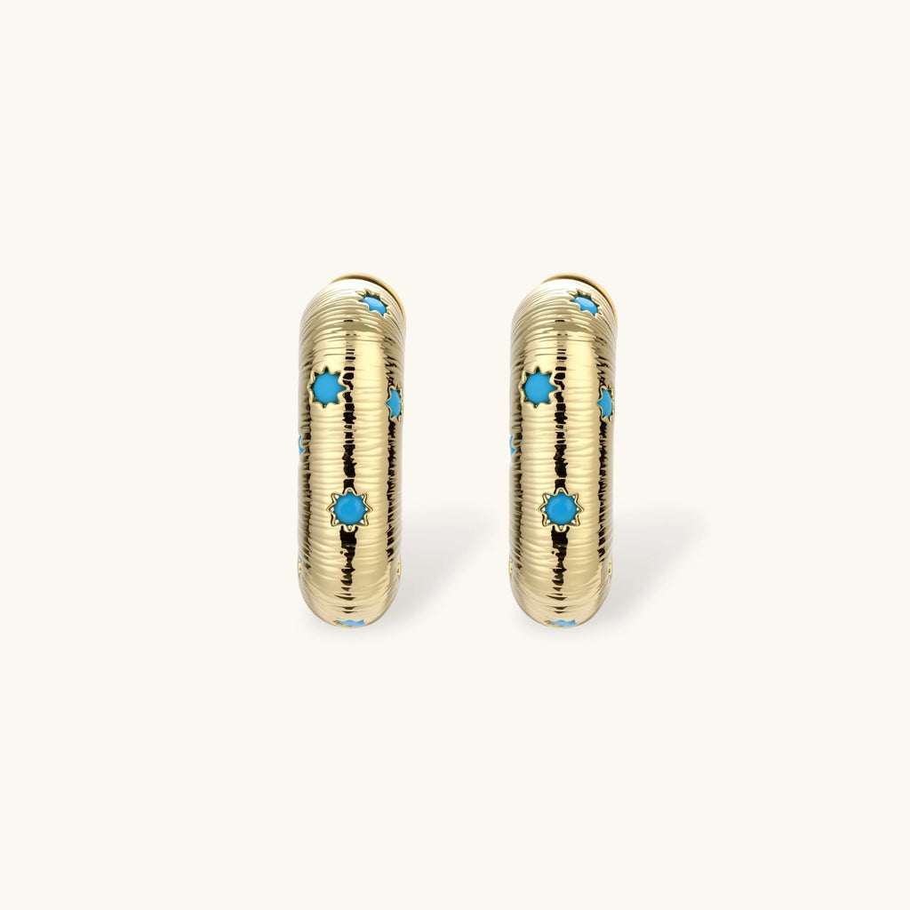 Celestial Turquoise Huggies