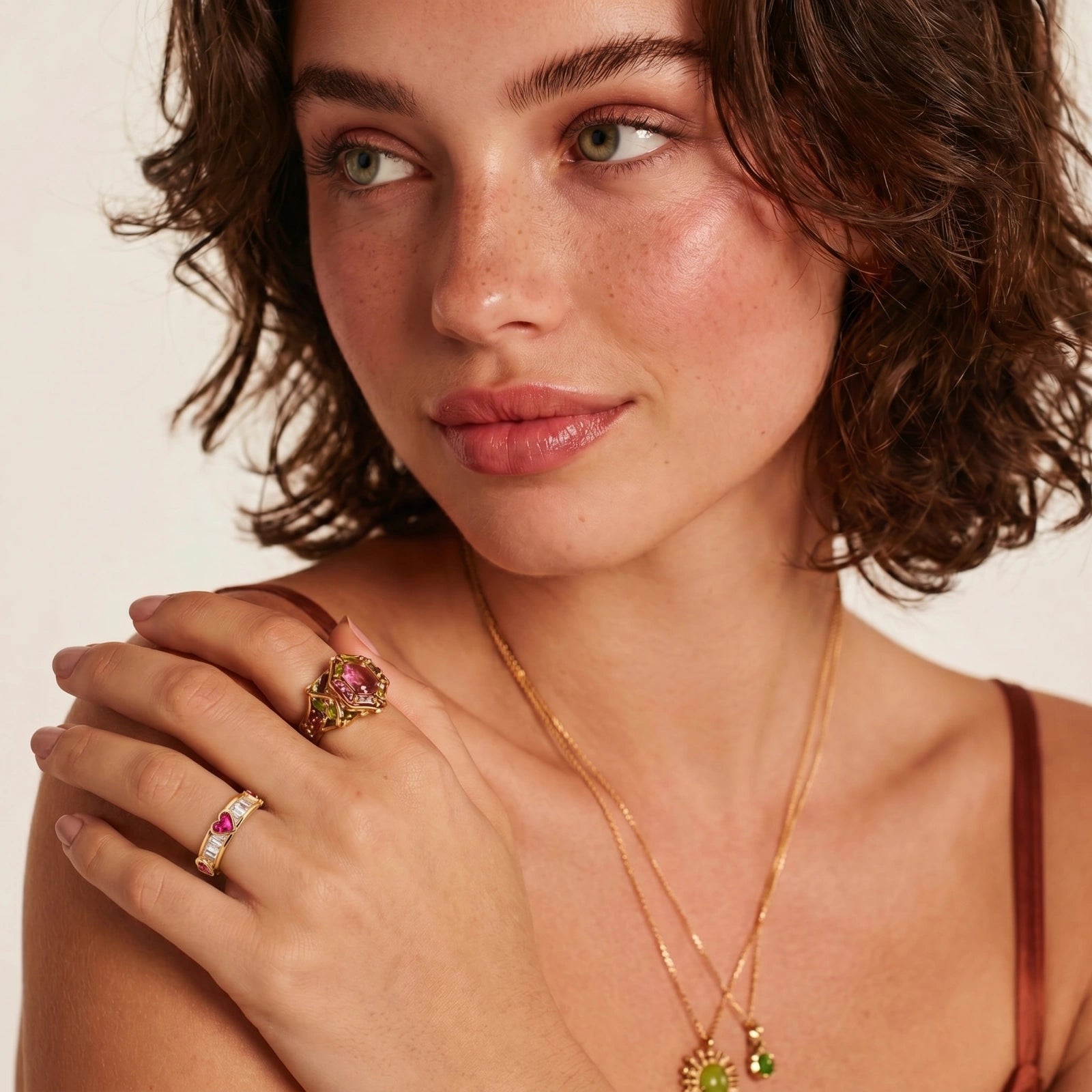 Pink & White Love Ring
