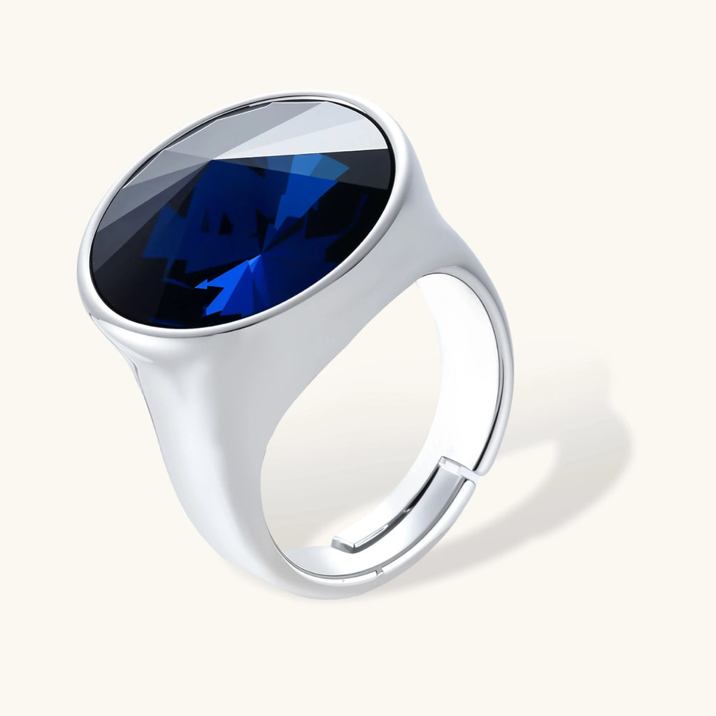 Blue Crystal Statement Ring