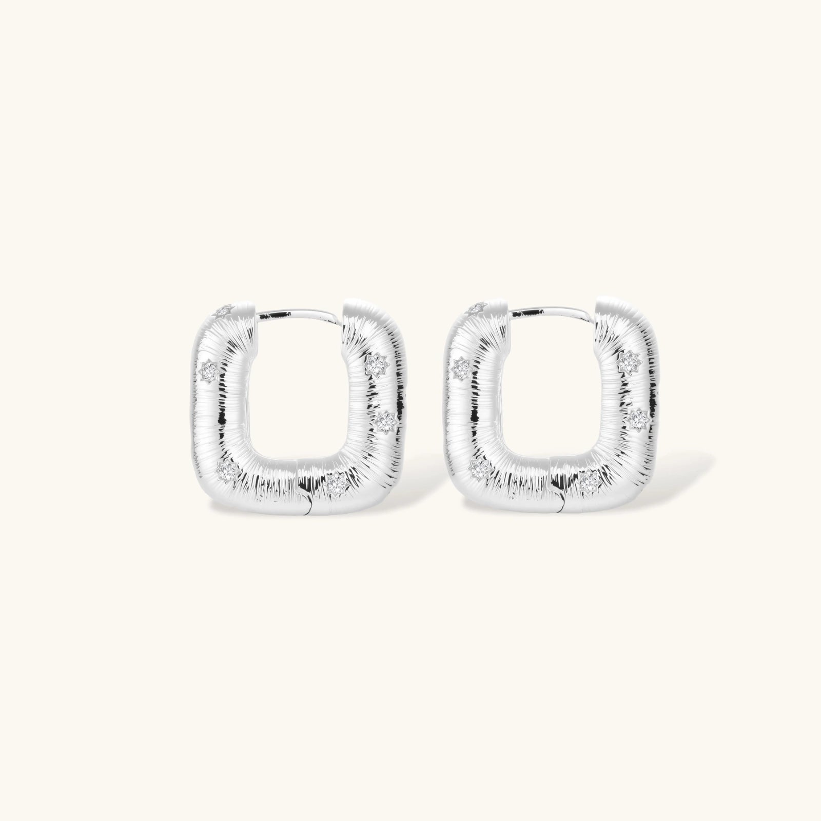 Starry Silver Hoops