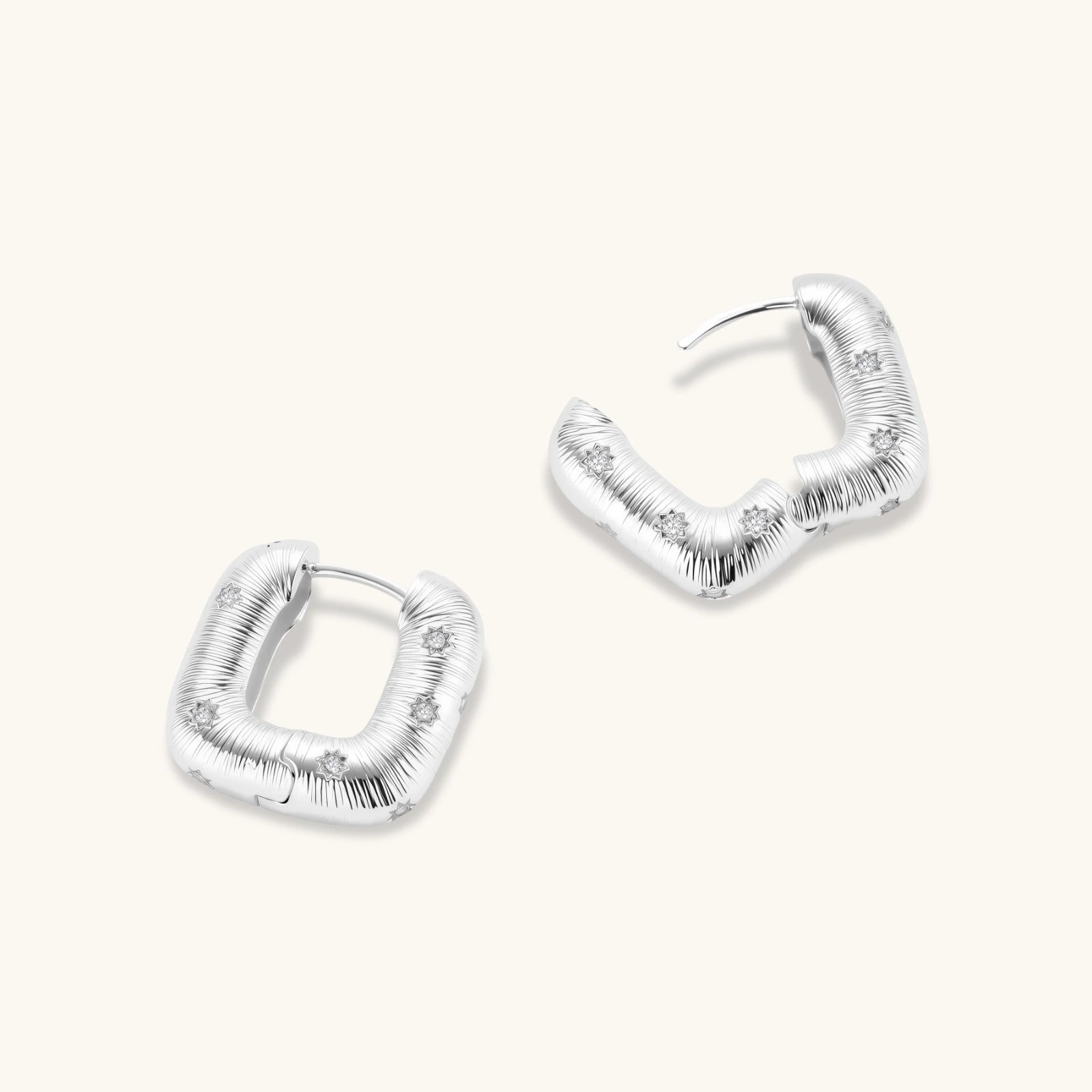 Starry Silver Hoops