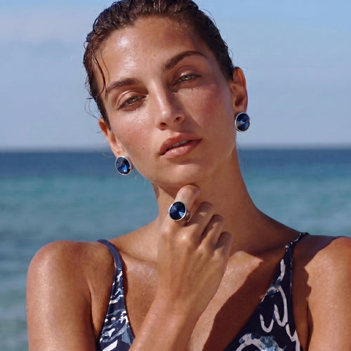 Blue Crystal Statement Ring