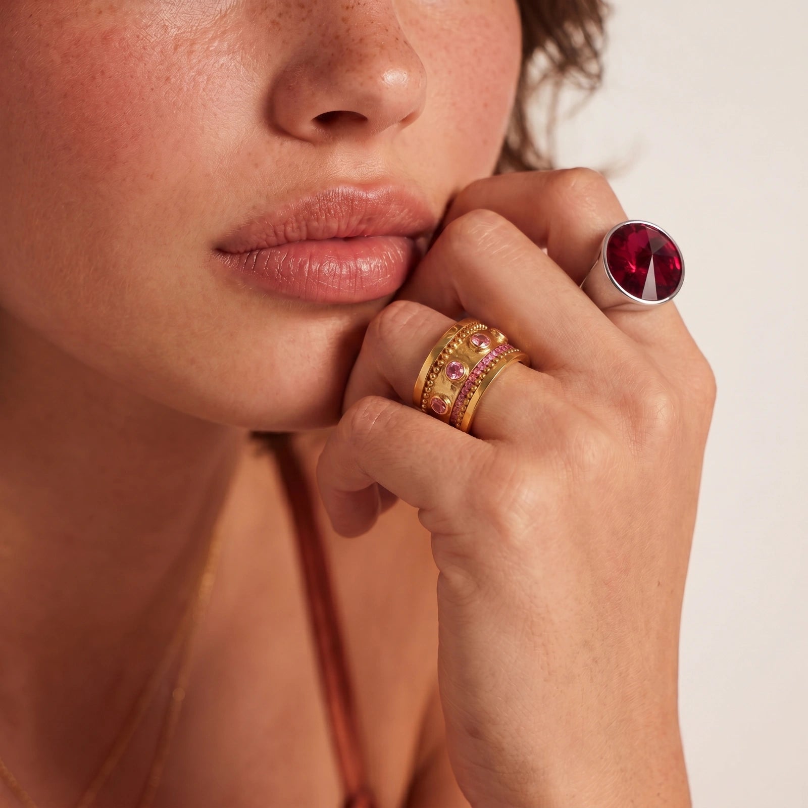 Burgundy Statement Ring
