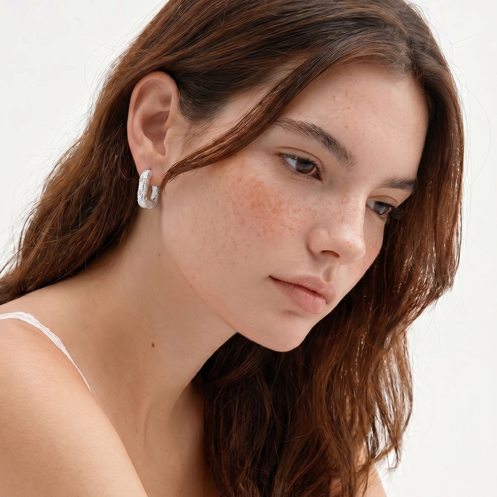 Starry Silver Hoops