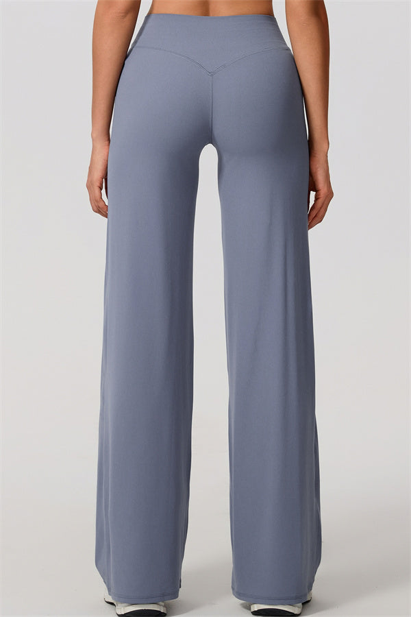 The Nestle Long Sleeve Crop Top Straight Leg Pants 2-Piece Set