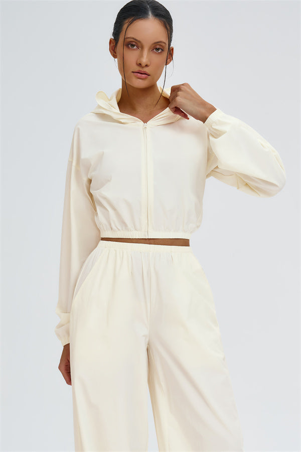 The Svelte UV protection Crop Hoodie Sweatpants 2-Piece Set