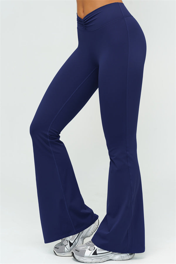 The Lushness Long Sleeve Crop Top Flared Leggings 2-Piece Set