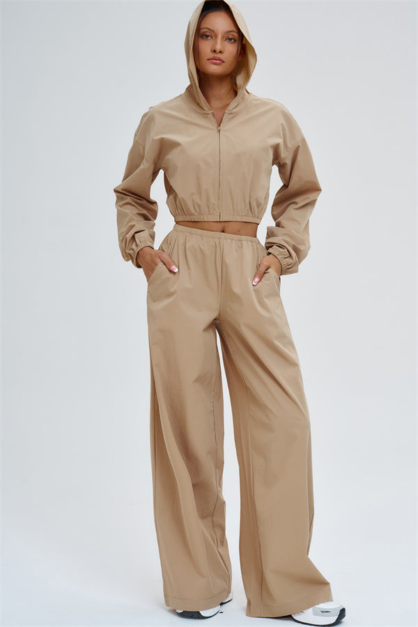 The Svelte UV protection Crop Hoodie Sweatpants 2-Piece Set