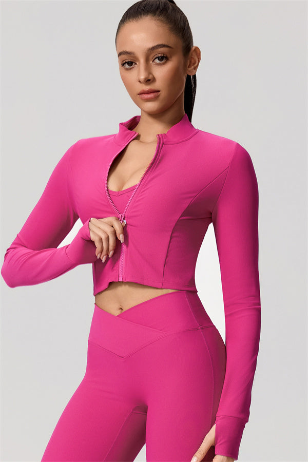 The Daze Zip Jacket Sports Bra Flared Leggings 3-Piece Set