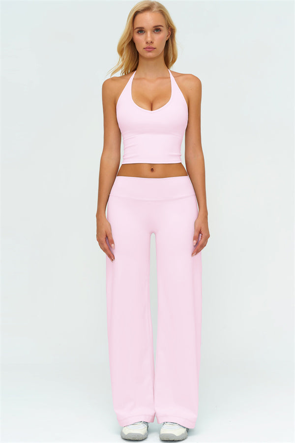 The Twirl Halter Tank Top New Straight Leg Pants 2-Piece Set
