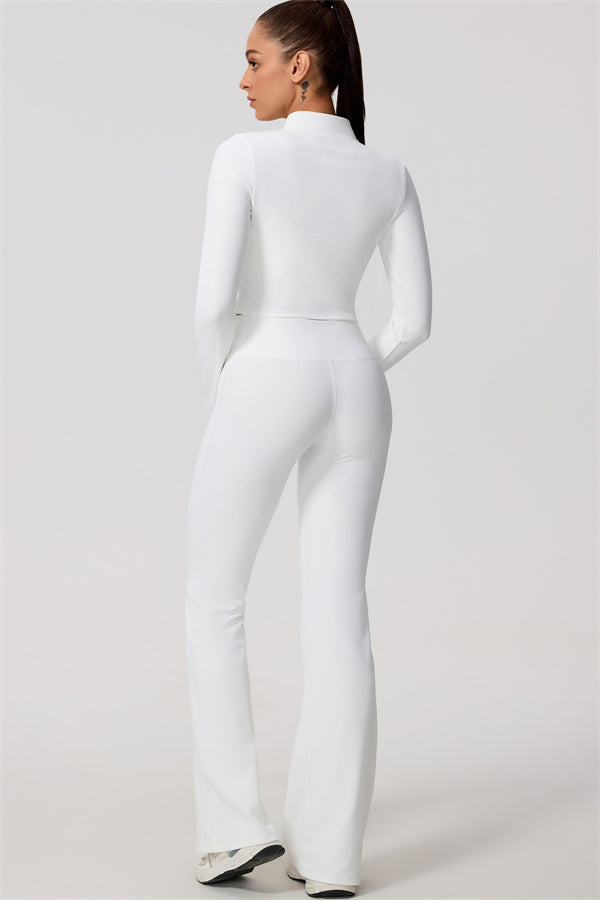 The Daze Zip Jacket Sports Bra Flared Leggings 3-Piece Set