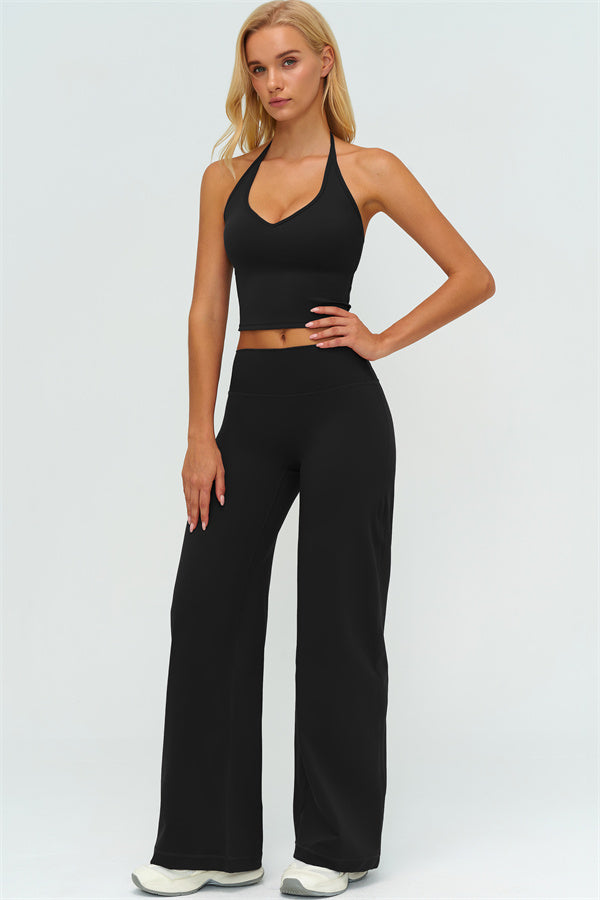 The Twirl Halter Tank Top New Straight Leg Pants 2-Piece Set