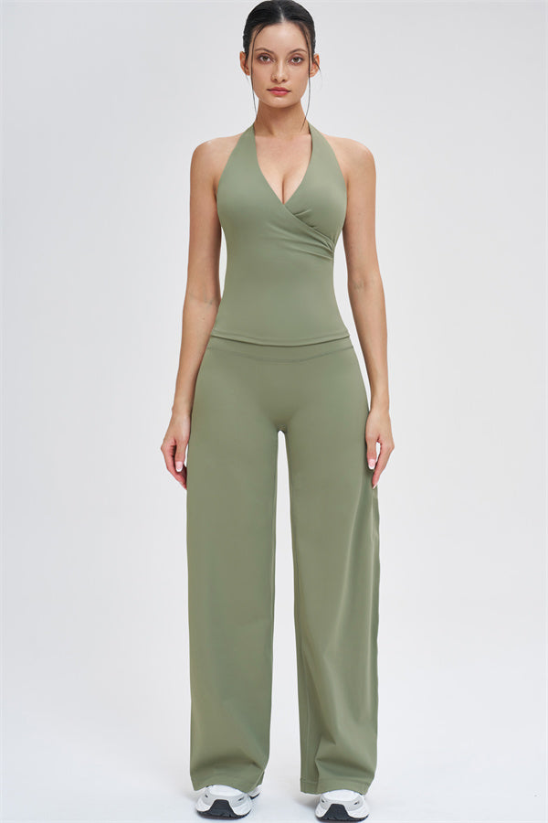 The Stride Crop Top Straight Leg Pants 2-Piece Set