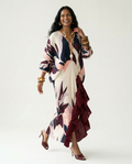 Ethereal Pleated Ruffle Maxi Kaftan
