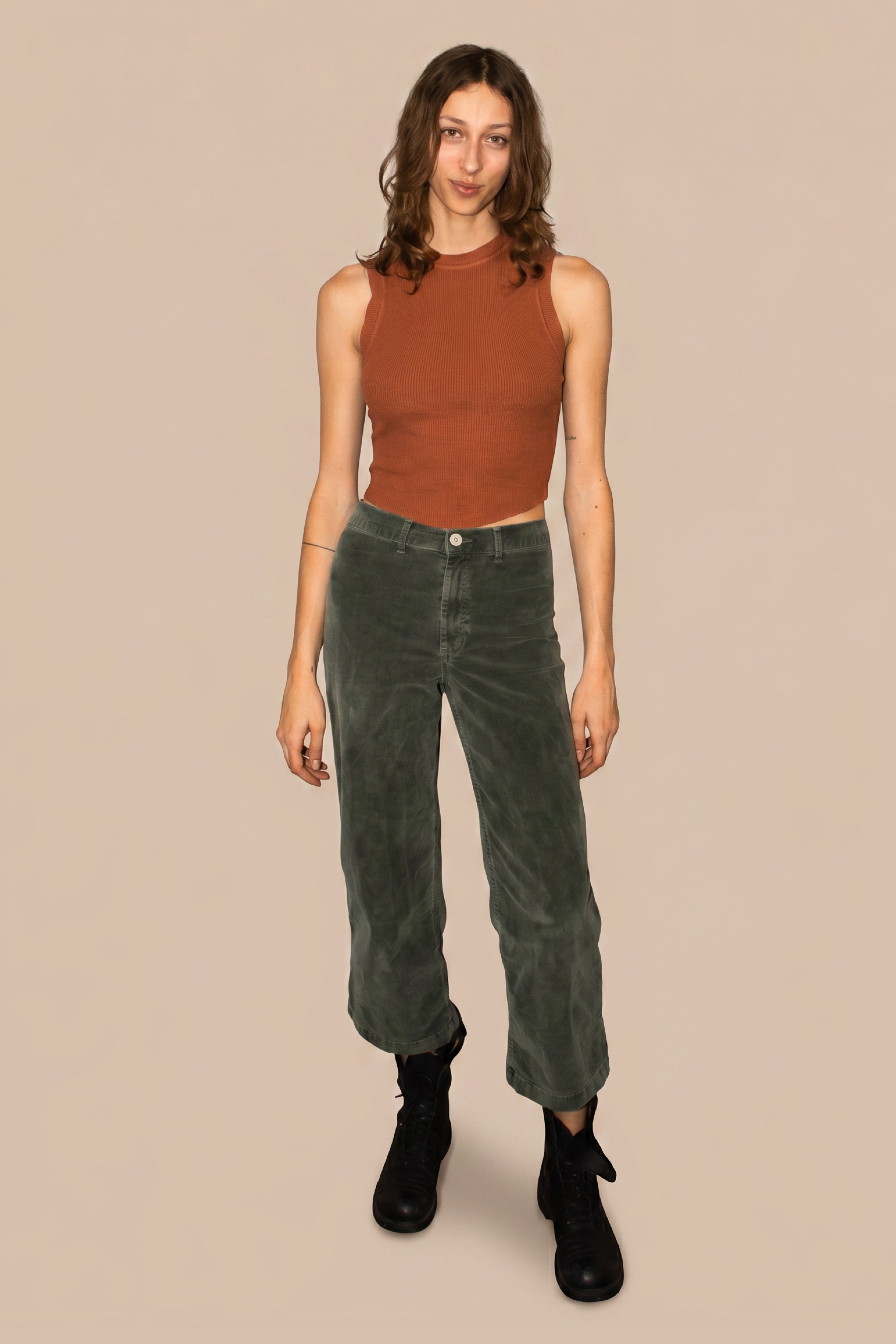 Hemp Rib Tank - Rust