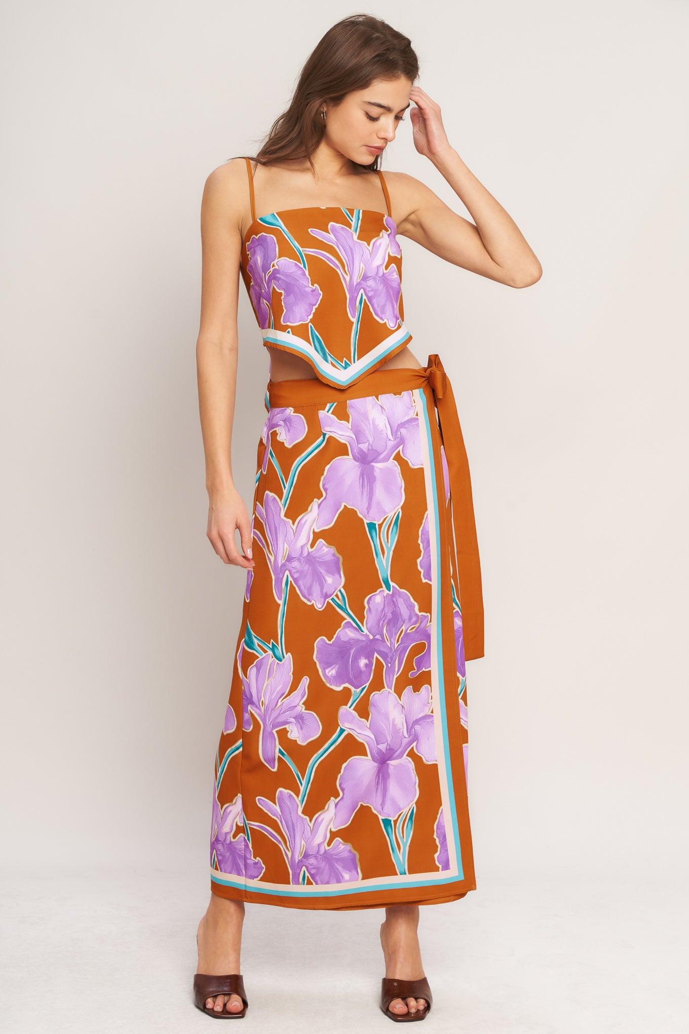 SUMMER IRIS SCARF TOP