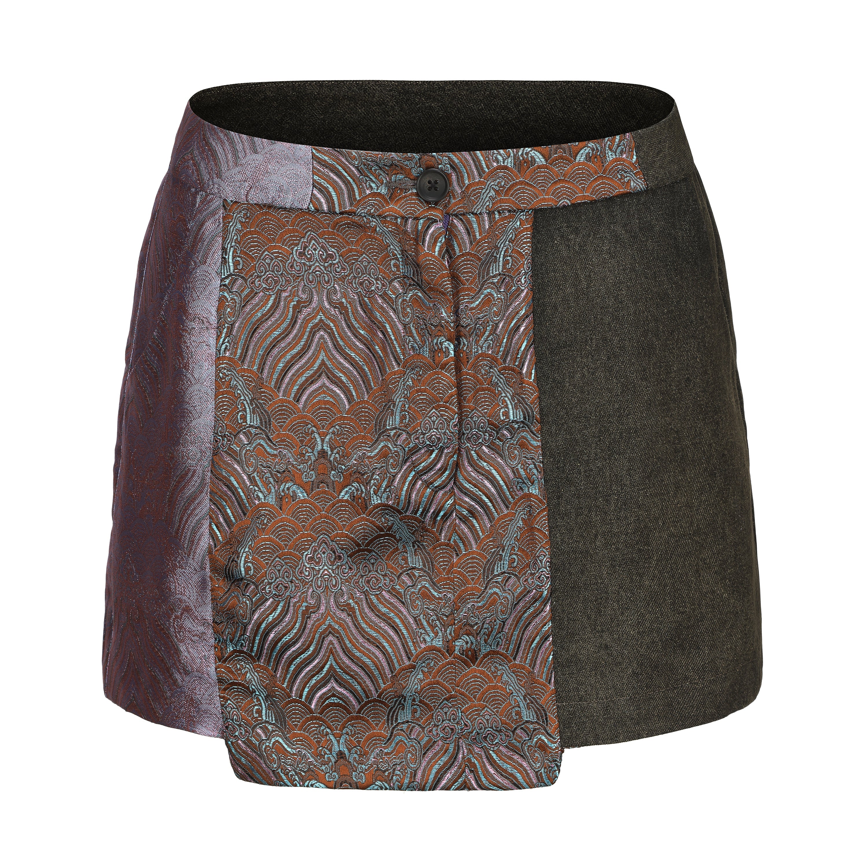 Dan Denim Patch Mini Skirt