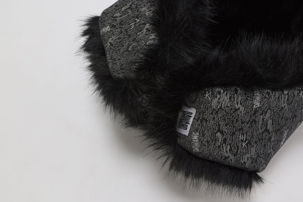 Lei Reversible Fur Trapper Hat Silver/Black