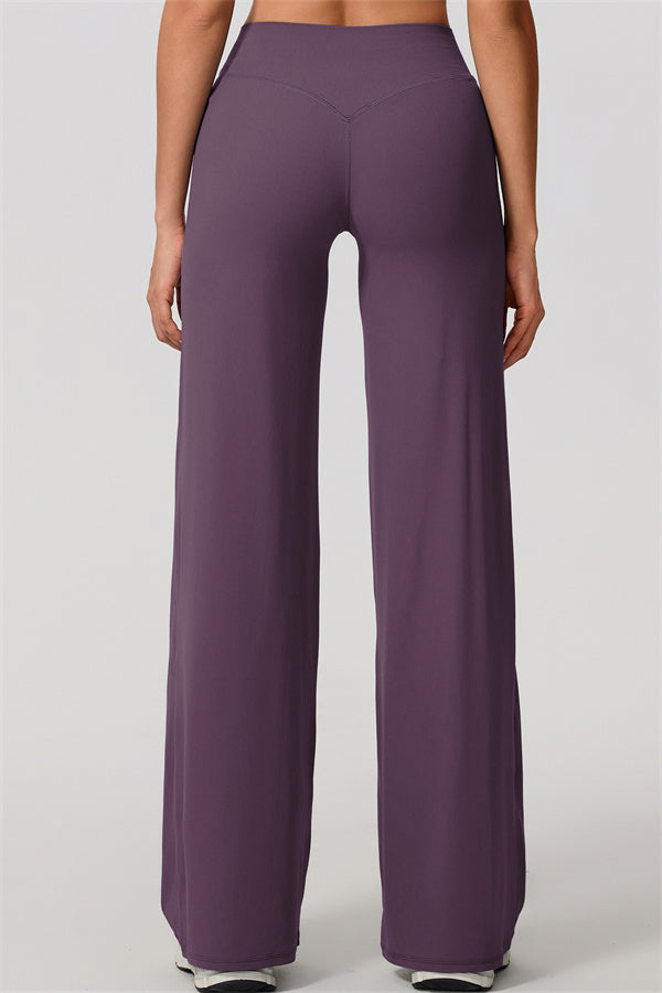 The Nestle Long Sleeve Crop Top Straight Leg Pants 2-Piece Set