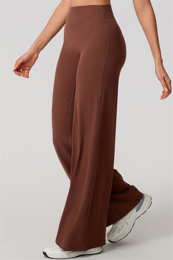 The Nestle Long Sleeve Crop Top Straight Leg Pants 2-Piece Set