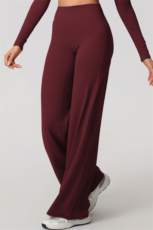 The Nestle Long Sleeve Crop Top Straight Leg Pants 2-Piece Set